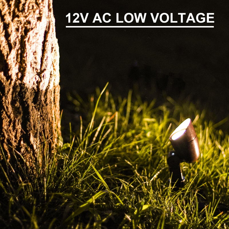 GOODSMANN Low Voltage Landscape Lighting Floodlight & Spotlight 3W LED 3600K Warm White 12V AC Outdoor Tree Lights Outside Hardwired Lighting Up Light with Metal Stake Cable Connectors - Image 3